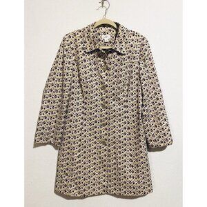 LOFT Jacket Womens Medium Geo Print Car Coat Button Up Lined Retro Y2K Preppy